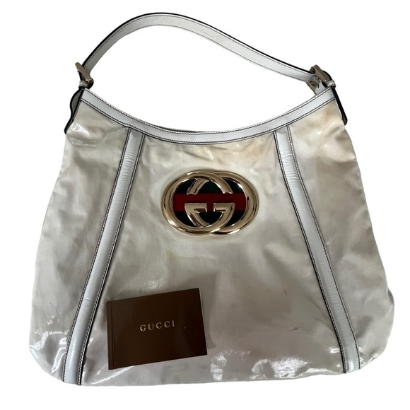 Gucci Handbags - Vintage Gucci Britt Off White Hobo Shoulder Handbag Oversized GG 162740